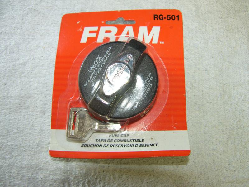 Fram locking lock fuel gas cap two keys rg-501 - new!