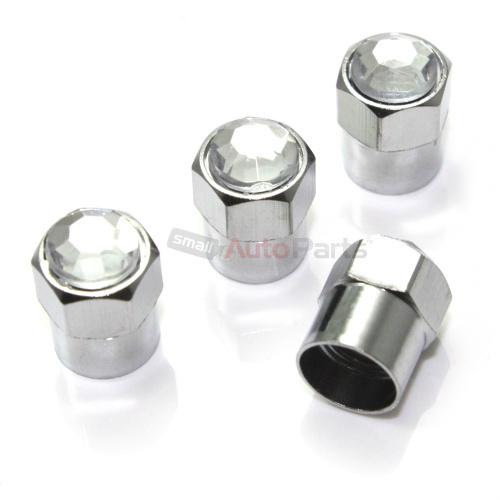 4 bling crystal clear diamond tire/wheel pressure stem valve caps for car-truck