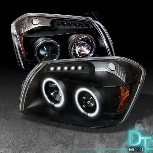 Black 05-07 dodge magnum ccfl halo projector led headlights lights left+right