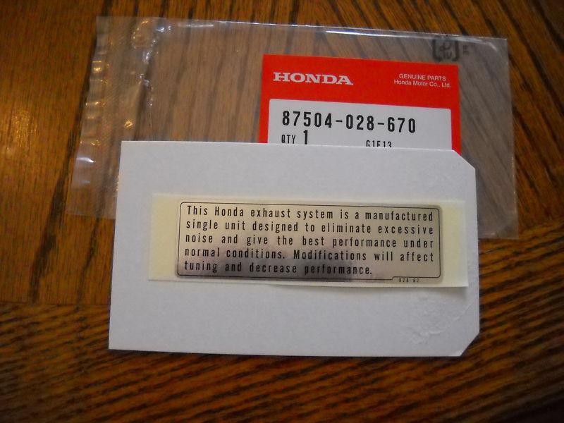 Honda (nos) exhaust warning decal cb350/750/ct70/ct90/cl77 cb750