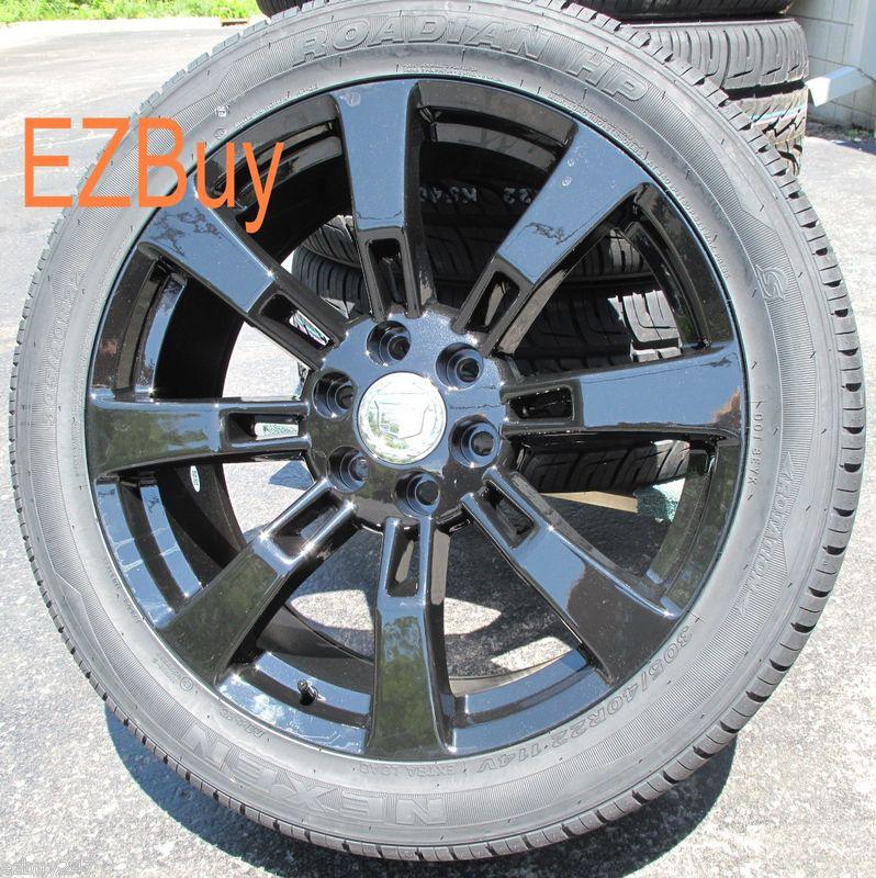 22" gmc chevrolet escalade factory style black wheels 5409 tires 285-45-22 nexen