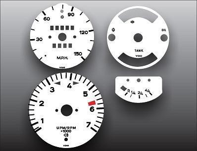 1970-1976 porsche 914 cluster instrument cluster white face gauges 70-76