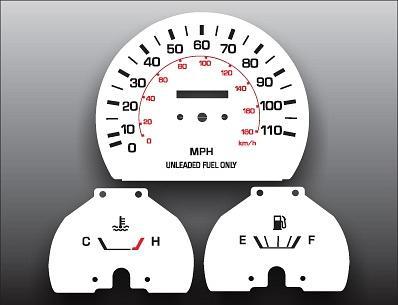 1989-1991 toyota truck non tach instrument cluster white face gauges 89-91