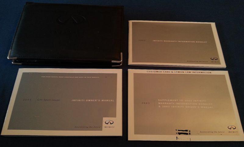 2003 infiniti g35 sport coupe owners manual set  with factory case oem