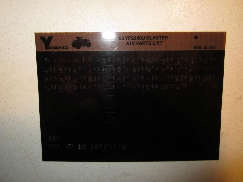 1988 yamaha atv yfs200u blaster microfiche parts catalog yfs 200 u