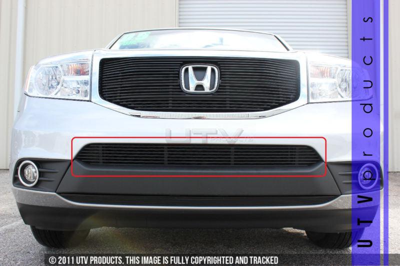 2012 - 2013 honda pilot 1pc center bumper black billet grille kit 