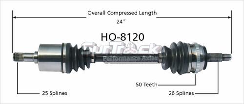 Surtrack perf axles ho-8120 cv half-shaft assembly-new cv axle shaft