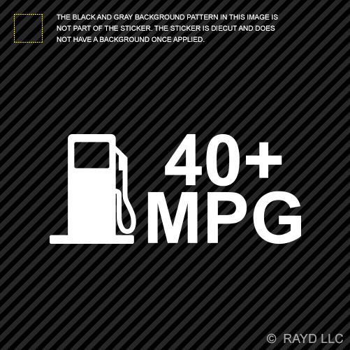 (2x) 40 mpg sticker die cut decal self adhesive vinyl jdm euro hybrid mileage