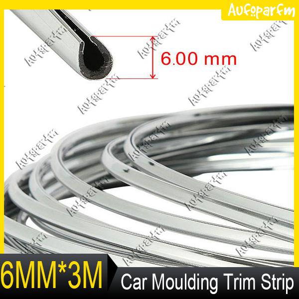 3m 6mm chrome trim strip bumper air vent grille switch rim moulding "u" style 