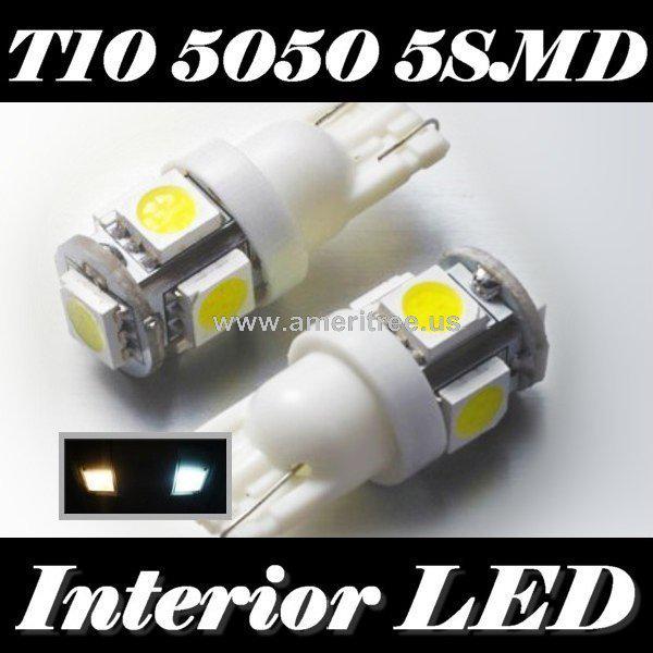 4x t10 5050 5smd xenon white led bulbs fit 158 194 2825 map dome step license pl