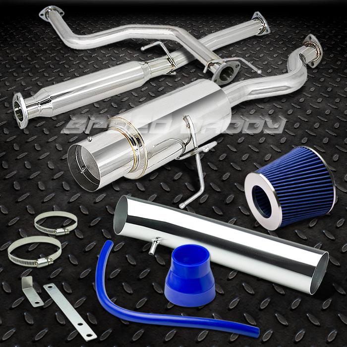 4" tip muffler catback exhaust+short ram air intake 92-95 civic eh hatchback 3dr