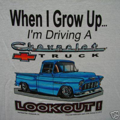 Chevy '55-57 pickup  14/16  kids shirt  muscle car  