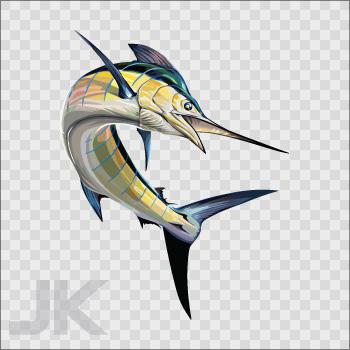 Decal sticker fish salt water marlin r 0500 x6xx6