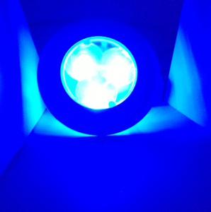 Marine boat rv led blue courtesy light flush or surface mount round shaped pc