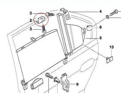 Bmw genuine side window sun blind hook