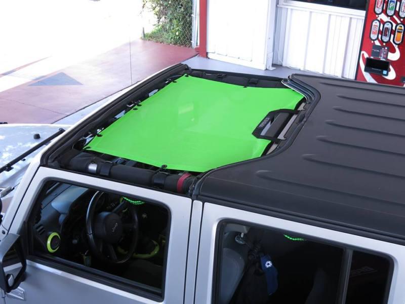 Jeep jk 4 door jkini spiderweb shade (green) 27% cooler interior ~fits 2007 & up