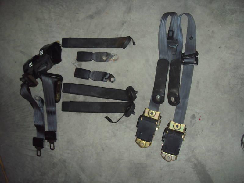 93-02 camaro firebird trans am ebony black seat belts set oem 93 94 95 99 00 01 