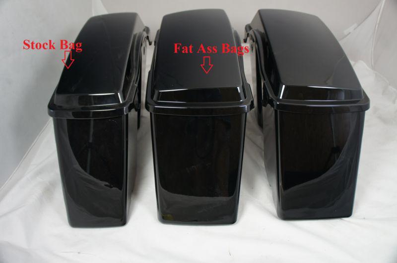 Mutazu fat ass wide width hard saddlebag fits harley hd touring road glide king