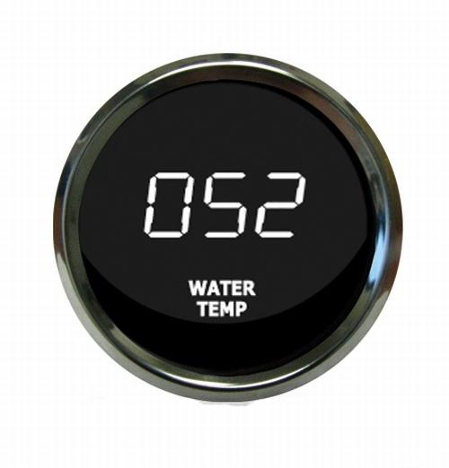 Digital water temperature gauge white / chrome bezel intellitronix ms9113-w usa