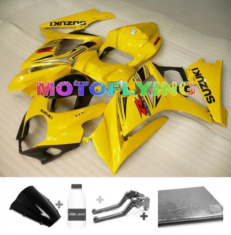 Injection fairing kit paint levers for suzuki gsxr 1000 k7 2007-2008 07 08 h21