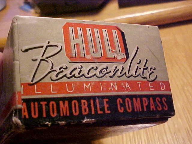 Vintage dash mount hull car truck boat compass original box,beaconlite