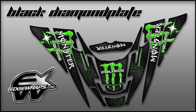 Polaris edge 02-10 rmk xc pro-x custom graphics -  black diamondplate 