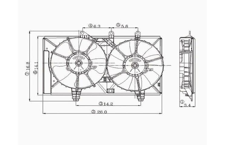 Ac condenser radiator cooling fan assembly 2004-2005 dodge neon 2.0l 5127521aa