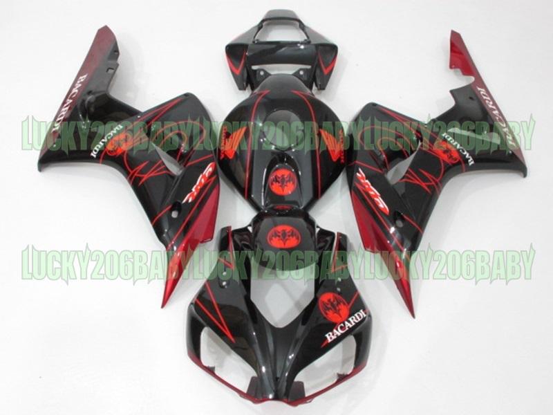 Universal fairing for cbr1000rr cbr 1000 rr 2006 2007 06-07 black red bacar