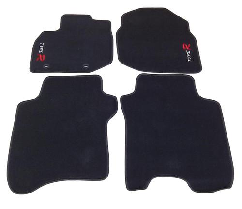 2006-2012 honda fit heavy nylon black car carpet floor mats mat + type r logo
