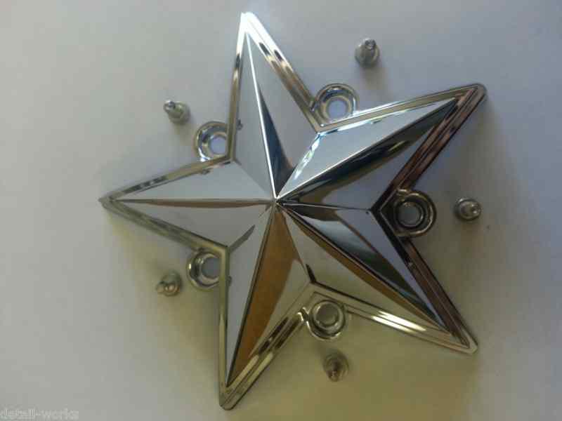 Chrome star w/screws for 17"18"20"22" kmc xd775 rockstar rims center cap