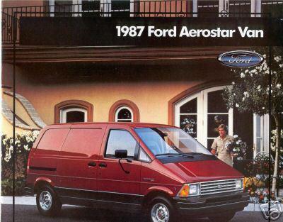 1987 ford aerostar van sales brochure folder fdt-8718 original excellent cond