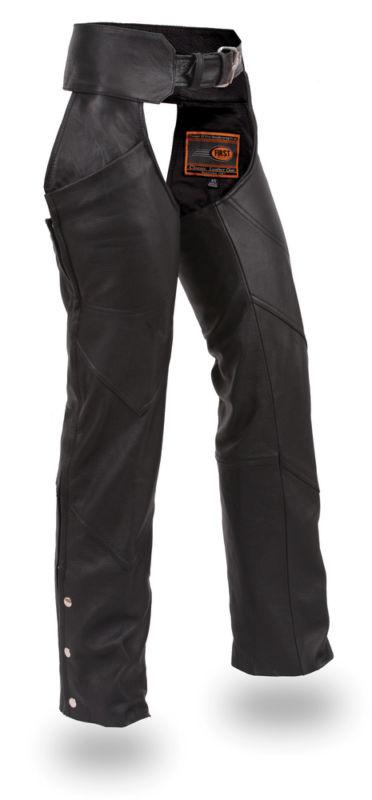 Womens black leather motorcycle chaps size xl