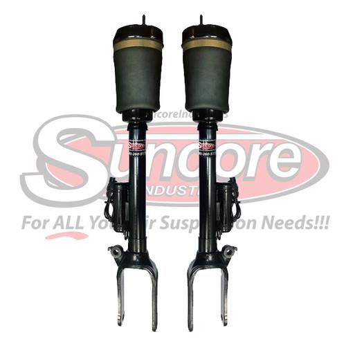 Front oem rebuilt air suspension with-ads electric air spring bag struts - pair