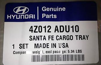 2013 hyundai santa fe all season rubber cargo liner/tray - factory oem item