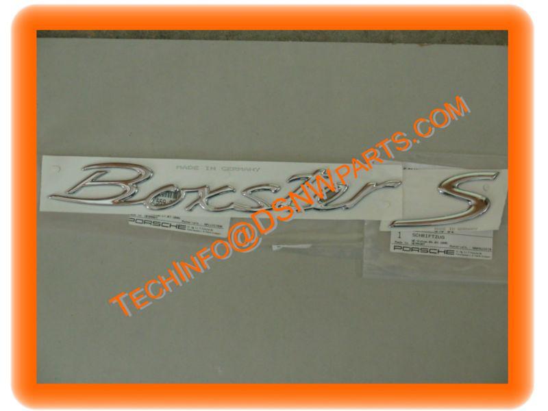 Porsche emblem "boxster s" chrome 986 987 97-04 / 986 559 237 002 