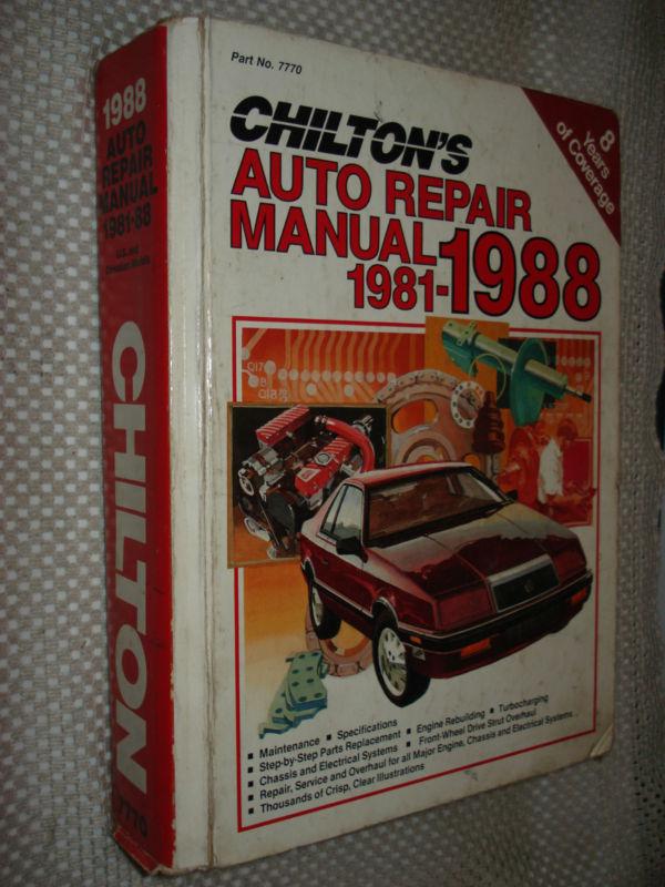 1981-1988 chiltons manual firebird vette monte ss service 84 85 87 ford dodge gm