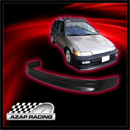 88-90 cs style poly-urethane front bumper lip spoiler black fit for honda civic