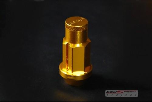 Gold color 20pcs t-4 racing lug nuts 50mm w/lock m12x1.25 godspeed fit: infiniti