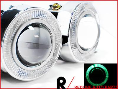 3" green led halo ring clear projector lamp h3 fog lights + 6000k hid + balance