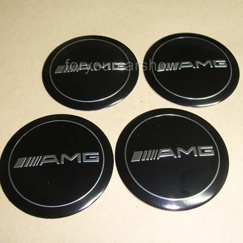 4*55.5mm 3d benz amg car motor wheel emblem sticker badges