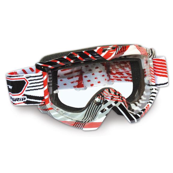 Pro grip 3303 graphic goggles anti scratch / anti fog lens red / black frame