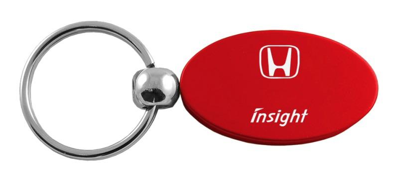 Honda insight red oval metal keychain car ring tag key fob logo lanyard