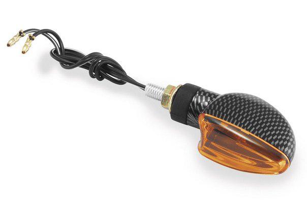 Bikemaster mini stalk turn signals v shape amber/carbon