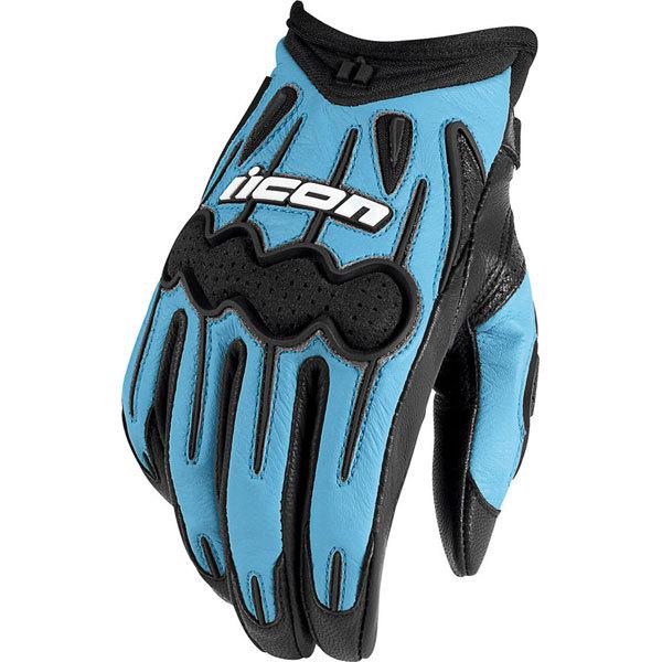 Light blue l icon arc women's leather glove