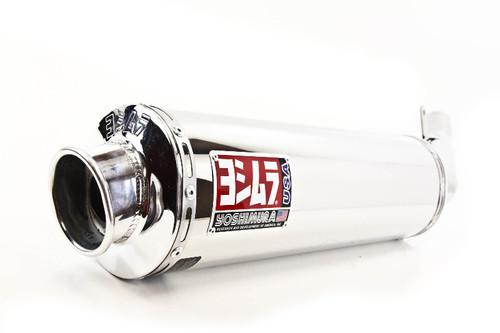 Yoshimura rs-3 oval race slip-on muffler - stainless steel su623soc