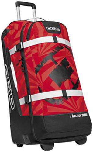 New ogio wheeled hauler 9400 roller gear bag,raw/red/white,33"h x 17"w x 14.75"d