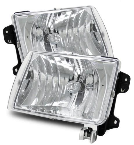 98-00 nissan frontier/00-01 xterra aftermarket clear chrome crystal headlights