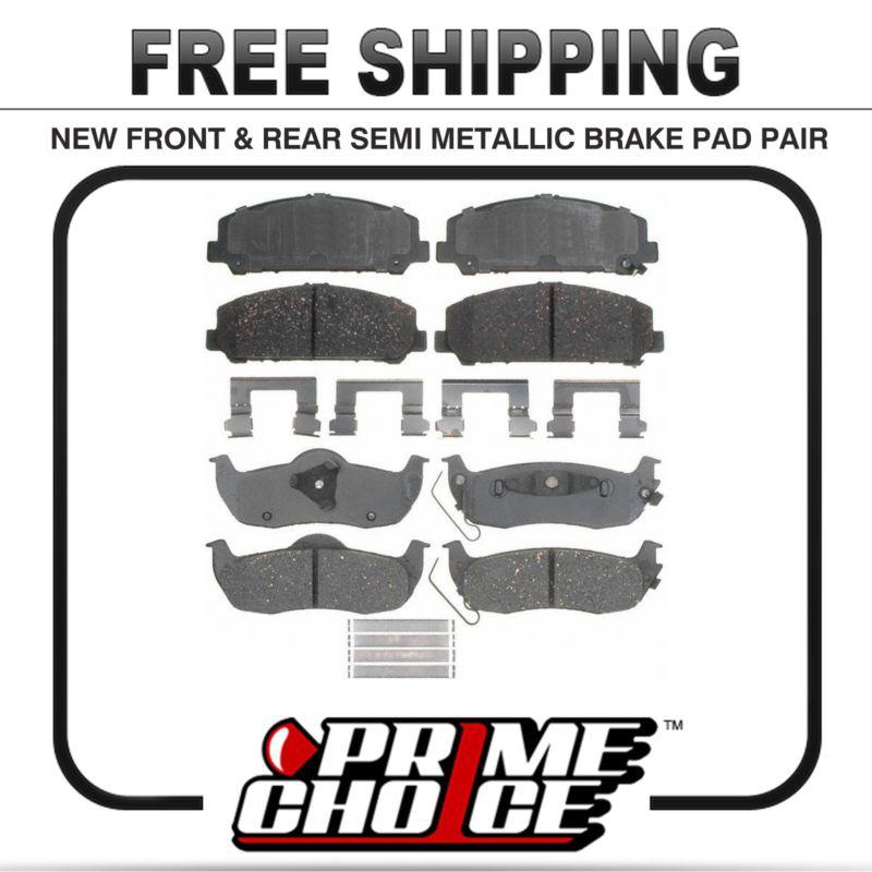 Premium front & rear metallic disc brake pads 2 full complete sets 4 pair 8 pads