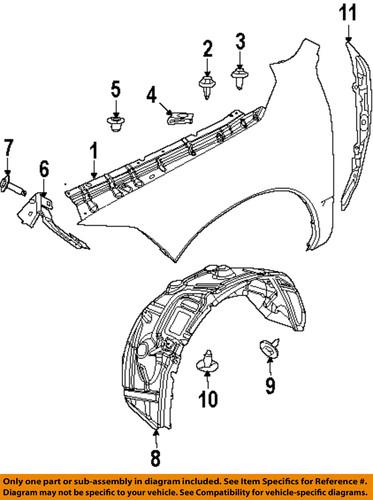 Mopar oem 55372839ac fender-front reinforcement