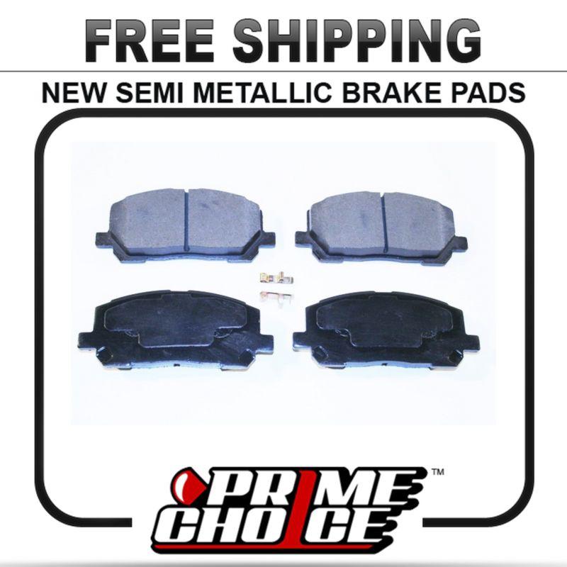 New premium complete set of front metallic disc brake pads with shims